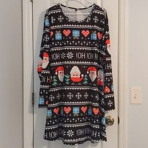 3/$30 Brand New US 2x Santa Long Sleeve Holiday Christmas Dress